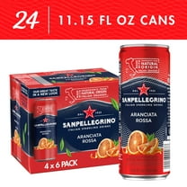 Sanpellegrino Italian Sparkling Drink Aranciata Rossa, Sparkling Orange and Blood Orange Beverage, 24 Pack of Cans 267.6 fl oz