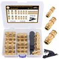 thumbnail image 1 of CheeMuii 23 Pcs Kit de Raccords de Conduite d'Air à Points en Laiton 1/4 3/8 1/2 Points Raccords d'Air à Raccordement Rapide Raccord Droit Pousser pour Raccorder Raccords de Boyau d'Air, 1 of 7