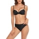 thumbnail image 1 of Traje de baño para mujer, traje de baño de dos piezas con tirantes finos, Color puro, fruncido, transpirable, con aros, acolchado, Bikini, traje de baño negro S, 1 of 6