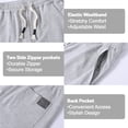 thumbnail image 3 of Men's Cotton Shorts Casual Elastic Waist Drawstring Summer Beach Vacation Yoga Golf Shorts with Zipper Pockets, 3 of 7