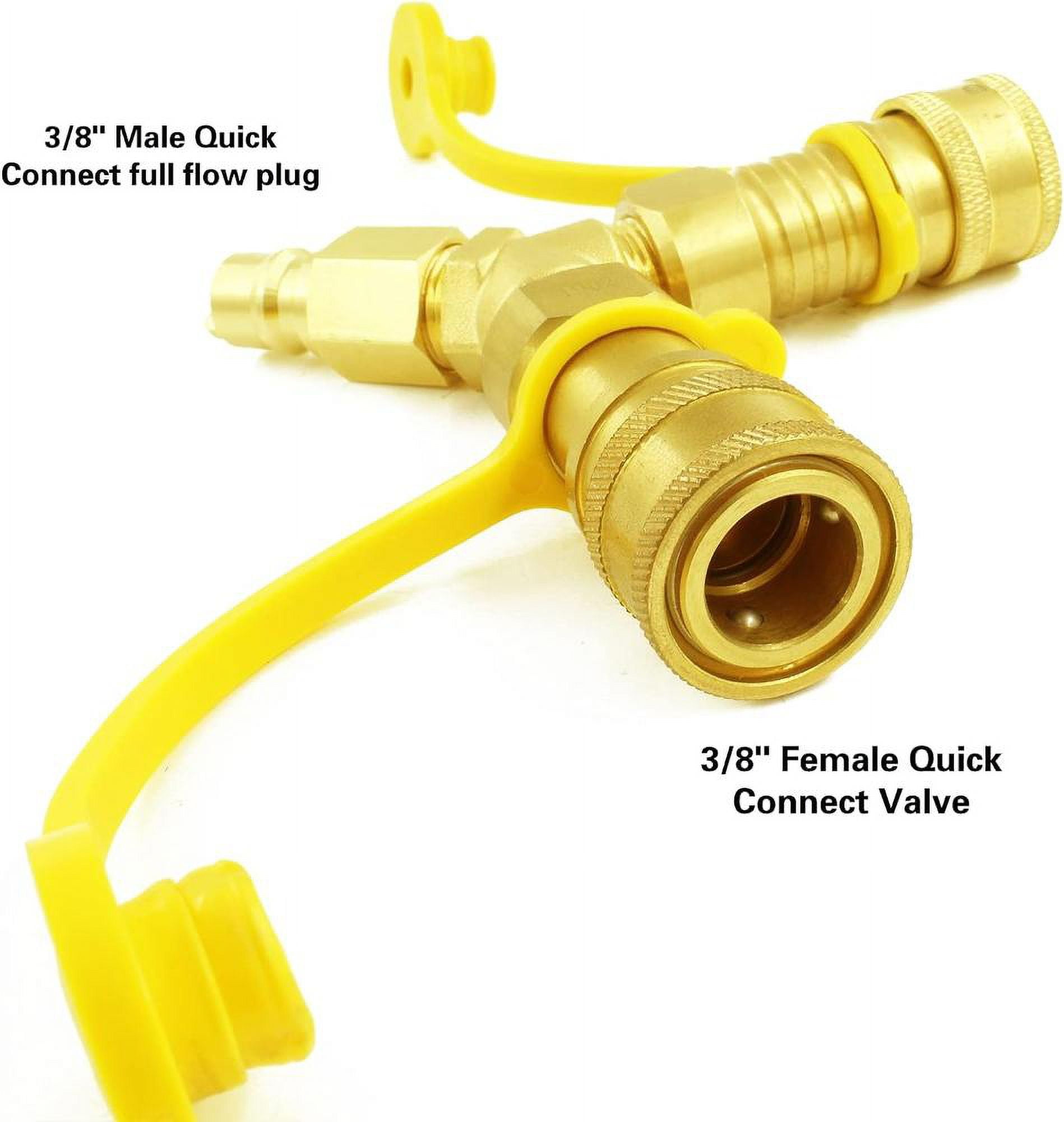 1PCS 3/8'' Y Splitter Natural Gas Propane Quick Connect Splitter,Suitable for Weber Natural Gas Grill. Portable Power Generator,Patio Heater,Pizza Oven, Outdoor Firepit