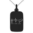 thumbnail image 2 of Stainless Steel Faith Hope Love Lifeline Engraved Small Rectangle Dog Tag Charm Pendant Necklace, 2 of 4