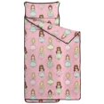 thumbnail image 2 of Princess and Ballerina Pink Pattern Teens Toddler Nap Mat with Pillow, Sleeping Mat Bag for Preschool Daycare 59"x22", 2 of 6