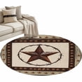 thumbnail image 2 of Country Star Washable Round Area Rug 3.3 ft, Farmhouse Texas Star, Soft Non Slip Rugs Stain Repellent Indoor Felt Carpet for Living Dining Room Bedroom Home Office, 2 of 9