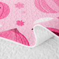 thumbnail image 4 of Feelyou Kawaii Ghost Pumpkin Quilt King, Cute Bat Rainbow King Coverlet Set, Pink, 3pcs, 1 Comforter and 2 Pillowcases, 4 of 6