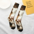 thumbnail image 4 of Daiia Sports Socks Rustic Cow Butterflies Champagne Printed Novelty Crew Socks for Men Women Knee High Socks Cotton Socks Soft & Breathable Support Unisex Socks, 4 of 9