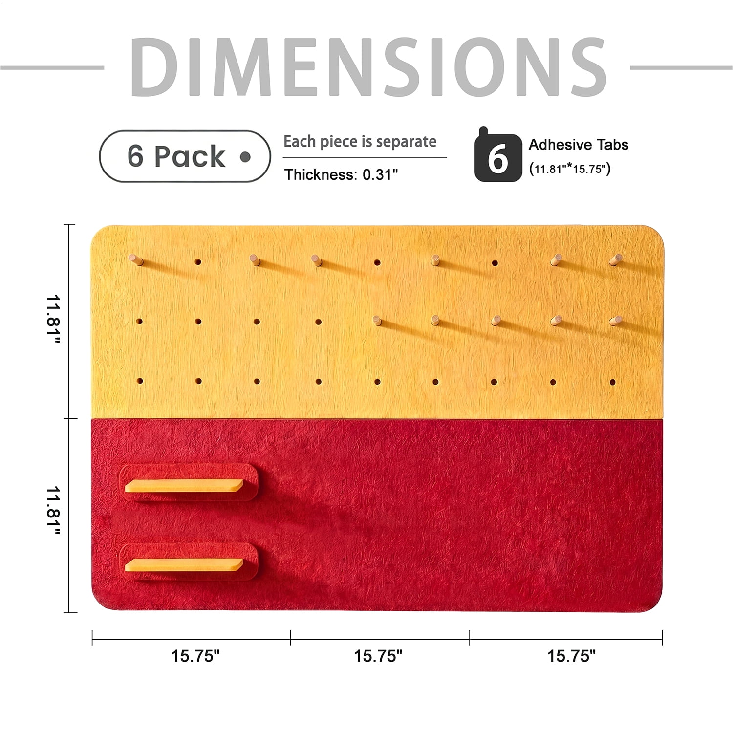 Mifurn 11.8''*15.75'' Felt Bulletin Board, 2 Colors, 6 Pack