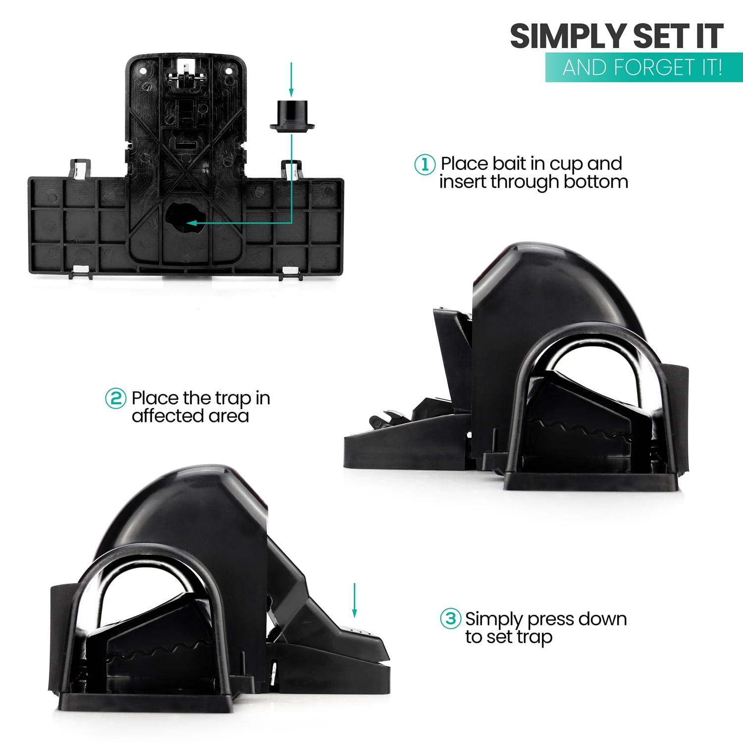 Exuby Pet-Safe Mouse Trap with Tunnel Design Dual Entry for Better Capture Rate No Harmful Poison, 2 Pack