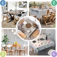 thumbnail image 4 of Brown Boho Geometric and Plant Pattern Square Tablecloth,Waterproof Square Table Cover,Wipeable Spillproof Washable Table Cover for Home Kitchen Party Decor 42"X42"(107x107cm), 4 of 6