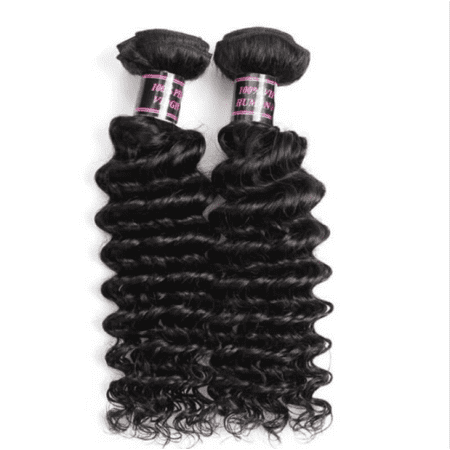 Deep Wave Hair Weave - Allove 7A Brazilian Deep Wave Virgin Hair Bundles 2 PCS Deep Curly Virgin Hair Weave, 20