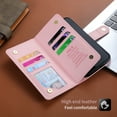 thumbnail image 5 of Case for Tecno Camon 20 Premier 5G Wallet phone case with zipper pocket, wrist strap, flip cover and built-in card slots., 5 of 6