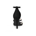 thumbnail image 3 of BLISSFUL STEP Women's Shoes Faux Suede Stiletto High Heel Open Toe Adjustable Ankle Strap Sandals  Black 8, 3 of 8