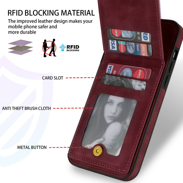 IPhone 13 Pro Wallet Case - Flip Folio - Credit Card Slot - Stand - PU Leather - Magnetic - Khaki - Wallet Cover