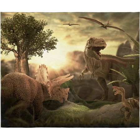 Jurassic Dinosaur Blanket Super Soft Silk Touch Plush Fleece Throw 50" X 60"