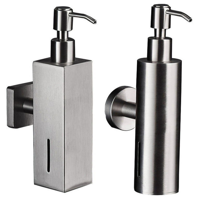 Essentials Wall-Mounted Soap Dispenser with Holder in Brushed Nickel  InfinityFinish
