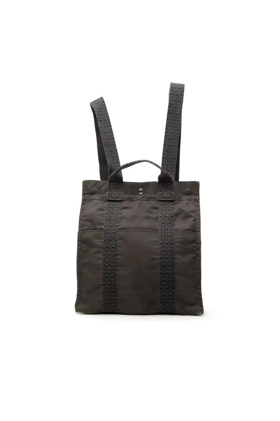 Pre-Owned Hermes Herline Ad MM Backpack Daypack Gray Canvas Women's HERMES