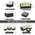 thumbnail image 2 of 5 Pieces Patio Sectional Set PE Rattan Outdoor All-Weather Wicker Conversation Set with Table, Beige, 2 of 6