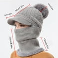 thumbnail image 3 of Dyfzdhu Women Winter Slouchy Knit Warm Hats Wool Cap Scarf Integrated Pullover Cute Outdoor Ear Protection Knitted Hat White, 3 of 5