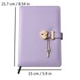 thumbnail image 2 of Heart Shaped Lock Diary with Key, Boriyuan A5 PU Leather Journal Notebook Personal Organizers Planner Gift for Women 240 Pages, 5.9 x 8.5 in (Purple), 2 of 10