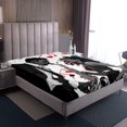 thumbnail image 4 of Music Bed Sheets Set Full Romantic Saxophone Sheet Set,Minimalist Music Instrument Print Sheets for Kids Woman Men Retro Saxophone Musical Notes Top Sheet,Black And White, 4 of 7