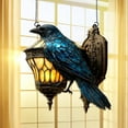 thumbnail image 4 of Clearance Hangs under $10,Exquisite Black Crow Decorative– Faux Stained Glass Halloween Crow Crow Decor For Halloween Dark Academia Home & Wall Hanging Ornament, 4 of 4
