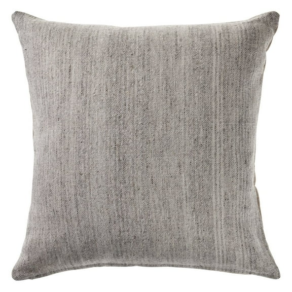 LR Home Ox Bay Hand-stitched Gray Solid Cotton Blend Pillow Cover