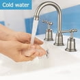 thumbnail image 2 of Classical 8 inch Bathroom Faucet, Bathroom faucets for Sink 3 Holes, Widespread Brushed Nickel Bathroom Faucet with Pop Up Drain and cUPC Lead-Free Hose (Brushed Nickel 2 Packs), 2 of 5