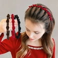thumbnail image 2 of Xinwanna 3Pcs Braided Headband with 8 Clips Each Multi-Tooth Layered Design Hair Hoop Women Girls Easy Styling Hair Accessories (Red), 2 of 13