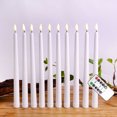 thumbnail image 2 of Velas cónicas de marfil sin llama parpadeantes con control remoto de 10 teclas, paquete de 8 de cera real con pilas, decoración navideña para el hogar y la boda, 2 of 5
