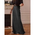 thumbnail image 6 of Women's Casual Polka Dot A-Line Maxi Skirt, Made Of Non-Stretch Woven Fabric, Suitable For Everyday Wear Black Spring, 6 of 10