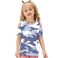 thumbnail image 4 of QQAMB Girls Shirt Short Sleeve T-Shirts Off Shoulder Tops Cotton Tees Summer Tshirts for Kids 3-12 Years, 4 of 8