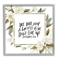Stupell Industries We Will Reap Galatians Six Sentiment White Flowers, 24 x 24,Design by Valerie Wieners