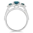 thumbnail image 2 of SZUL Women's 1.40 Carat TW Blue and White Three Stone Ring in 10K White Gold, 2 of 4