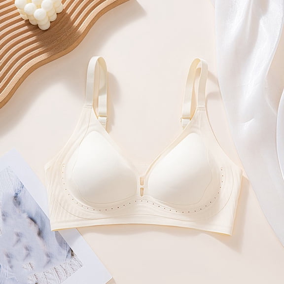 PNTUTB Women's Everyday Bra,Solid Color Wireless Seamless Comfort Bra Adjustable Straps Push-Up Bra with Built-in Pads