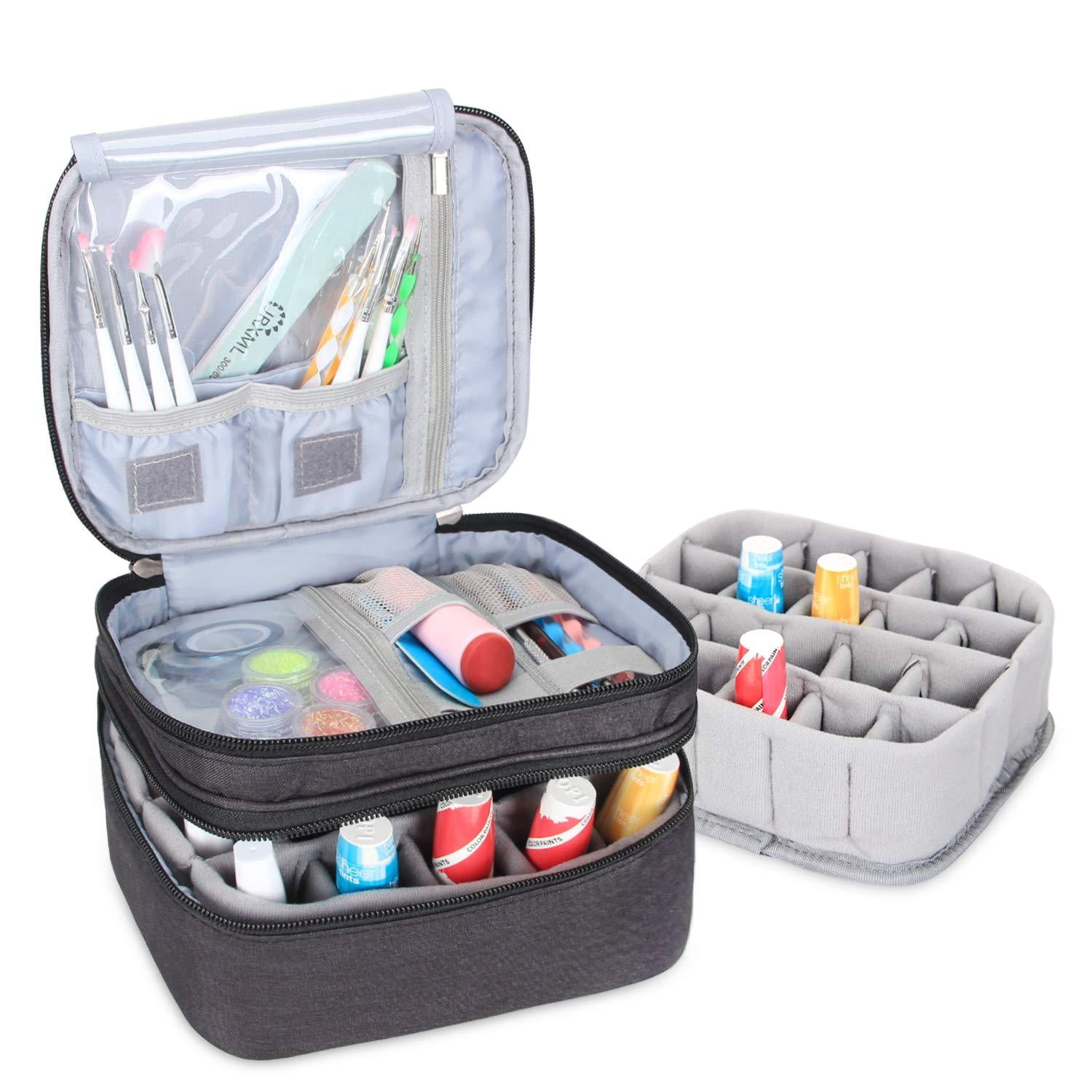 Luxja Nail Polish Carrying Case Holds 20 Bottles (15ml 0.5 fl.oz