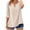 Khaki, variant on Women's Embroidered Cotton Linen T-Shirt, V Neck 3/4 Sleeve Loose Fit Blouse, Bohemian Summer Top for Casual Daily Wear, Vacation, Date Night and Relaxed Outfits Beige XXXXL