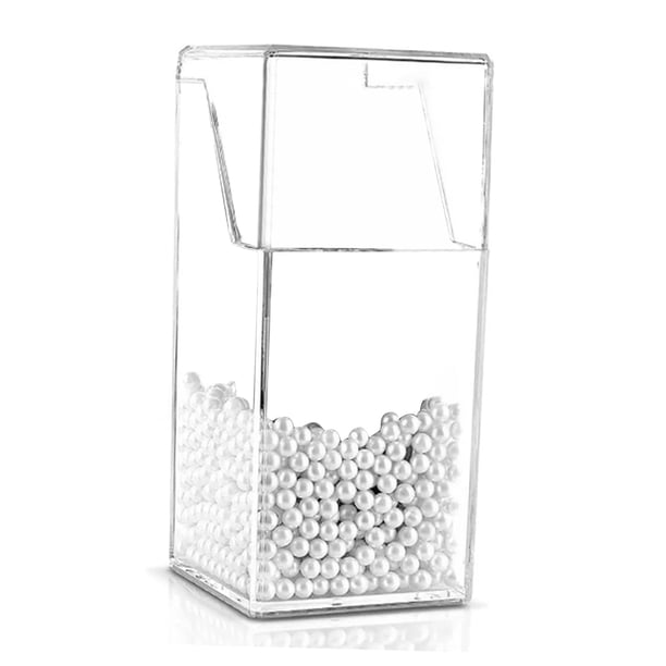 Porta brochas de maquillaje a prueba de polvo acrílico de gran capacidad resistente con perlas artificiales organizador de brochas cosméticas