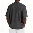 thumbnail image 5 of Qwertyu Men's Cotton T-Shirts Heavy Loose Fit Vintage Washed Tee Unisex Short Sleeve Casual Tee Tops with Pocket Black L, 5 of 5