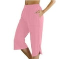 thumbnail image 2 of Lixiuxyad Baggy Wide Leg Pants Women Fashion Solid Comfortable Casual Mid Waist Sport Pants Pink, 2 of 6