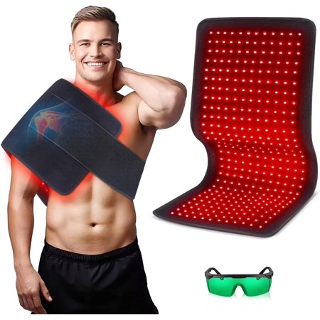 Red Light Therapy Pad for Body, 180W LED Red & Infrared Light Device Mat with 660nm & 850nm Wavelengths for Waist Back Shoulder Muscle Pain Relief