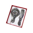 thumbnail image 1 of Hand Mirror Retro Hand Mirror Peacock Flower Pattern Decorative Hand Mirror Metal Vanity Mirror Comb Set, 1 of 1