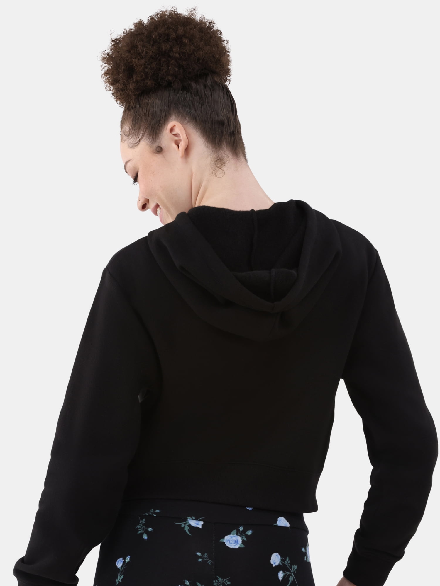 No Boundaries Cropped Fleece Zip Hoodie, Women’s