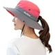 thumbnail image 2 of Sombrero de sol con cola de caballo para mujer, protección UV, malla plegable, ala ancha, sombrero de pesca para playa, 2 of 5