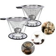 thumbnail image 4 of Reusable Coffee Filter Stainless Steel Holder Metal Mesh Funnel Baskets Brew Drip Coffee Filters Dripper Drip Coffee Filter Cup, 4 of 4
