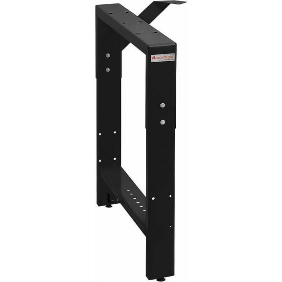 Garage Workbench Table Frame Leg- Left Side - 20" Depth - Black - 29" to 35" Height Adjustable - by BenchPro