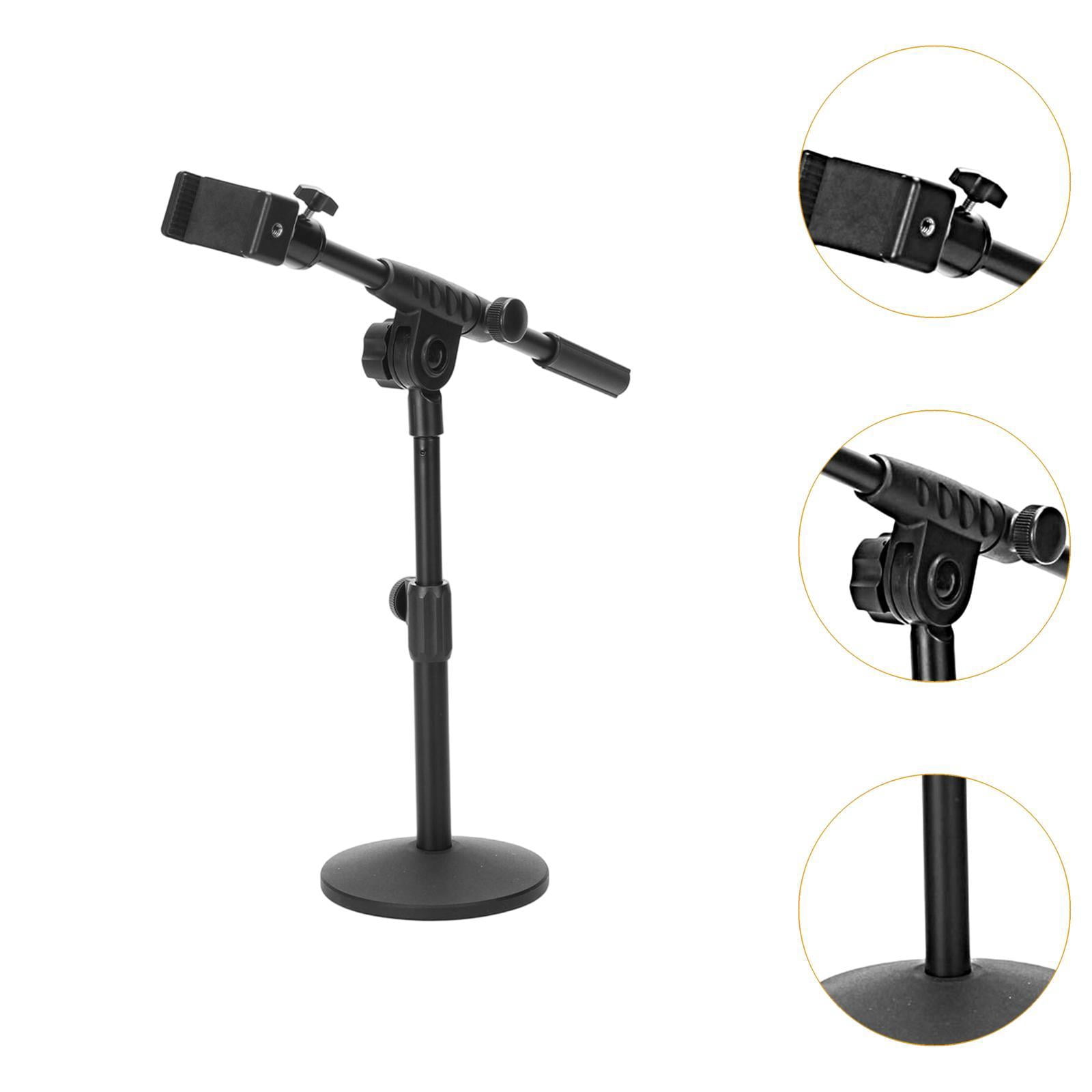 LeeQinersw Microphone Stand 12.60inch for Stage Studio Concert Performances Home Office Phone clip