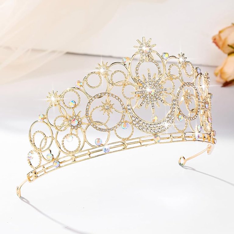 Crystal Crowns for Women, Crystal Bubble TiaraBride Royal  display picture 3