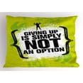 thumbnail image 1 of Fitness Pillow Sham Giving Up Is Simply Not An Option with Muscular Champion Man Grunge, Decorative Standard King Size Printed Pillowcase, 36 X 20 Inches, Apple Green Black White, by Ambesonne, 1 of 2