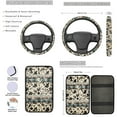 thumbnail image 3 of Yuyamidu Aztec Cow Print Car Seat Cover Set with Steering Wheel Cover Seat Belt Cover Car Cup Coaster Center Console Pad Keychain, 13 PCS Set, 3 of 6
