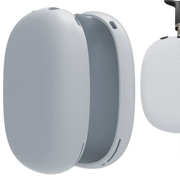Geekria Silicone Ear Cup Cover Compatible with Apple AirPods Max Headphones, Scratch Proof Protector Skin   Anti-Slip Grip (Silver)